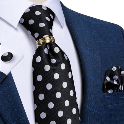 Polka Dots Silk Necktie Set - Necktie - LeStyleParfait