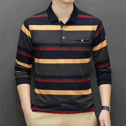 Polo Shirt Men 95% Cotton Long Sleeve Multi-color - Polo Shirt - LeStyleParfait