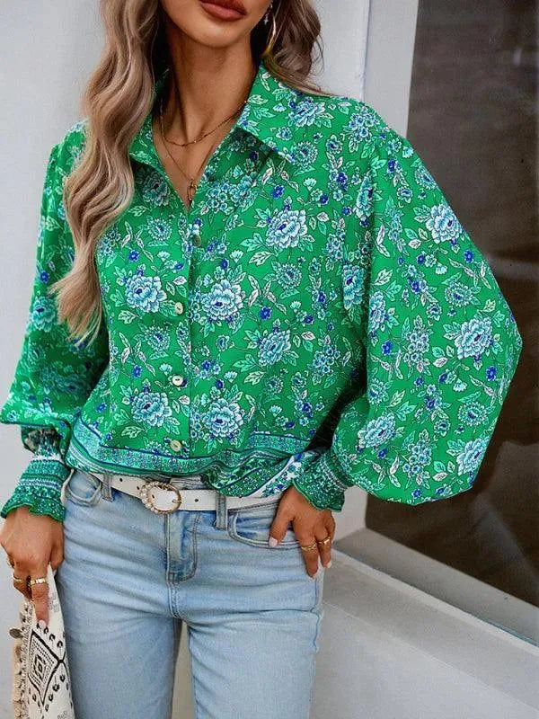 Printed Casual Long Sleeved Women Shirt - Women's Shirt - LeStyleParfait