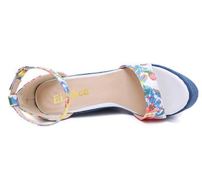 Printed Wedge Sandal Shoes - Wedge Shoes - LeStyleParfait