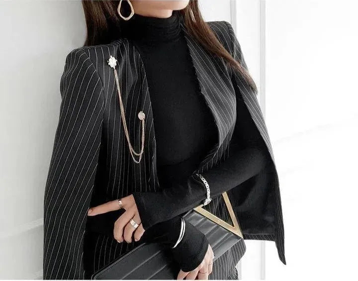 Pinstripes Temperamental Pantsuit - Pantsuit - LeStyleParfait
