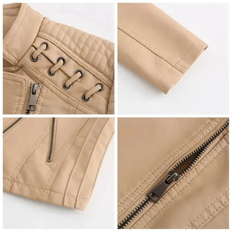 Punk Leather Jacket For Women - Leather Jacket - LeStyleParfait