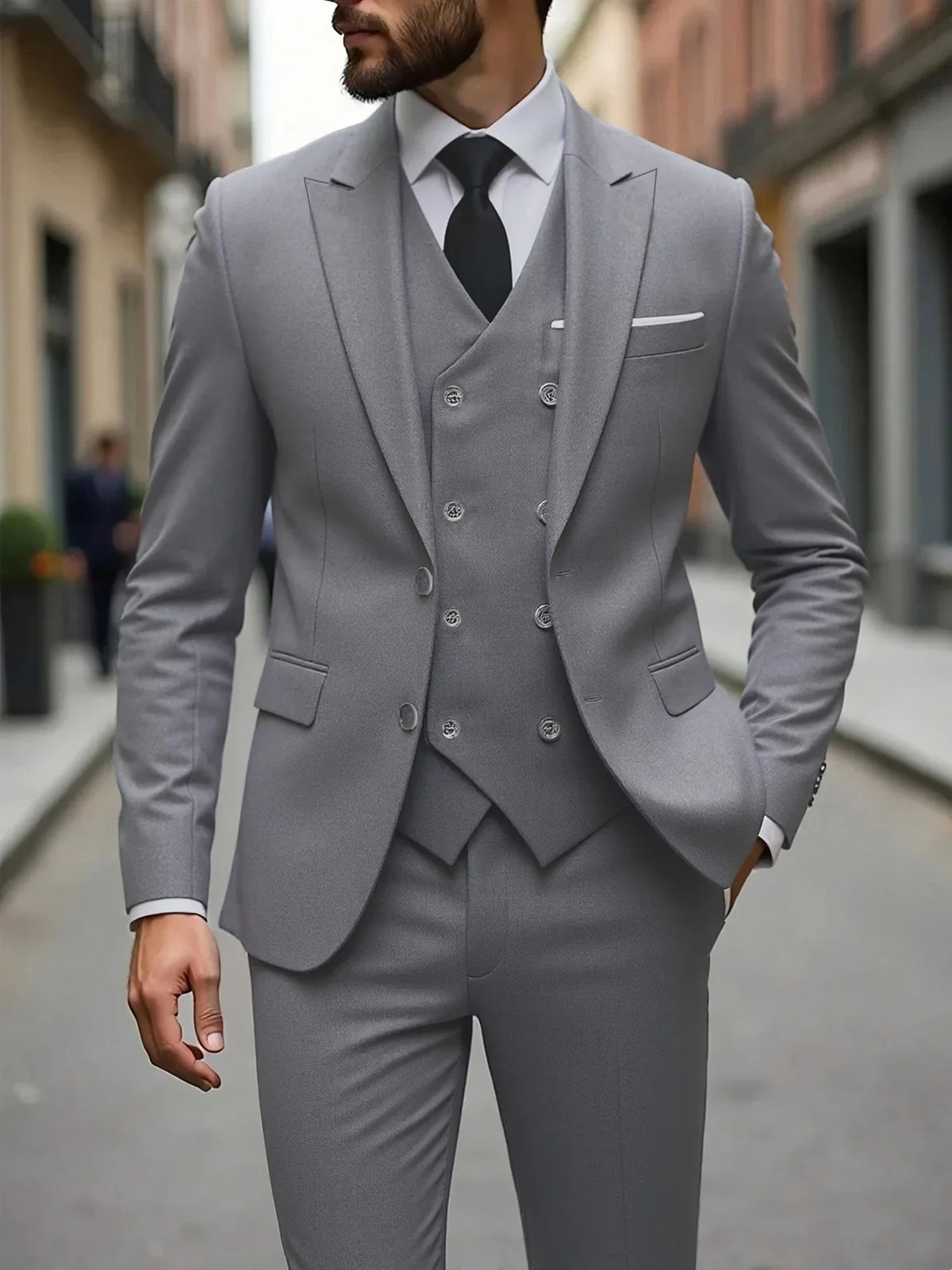 Men's Wedding Tuxedo 3 Piece – Groom Formal Suit fashion image