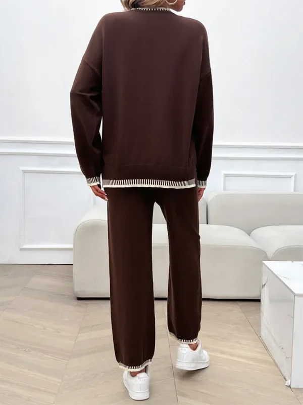 Relaxed Women Casual Knit Two-Piece Set - Casual Knit Set - LeStyleParfait