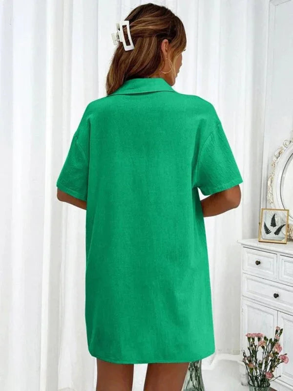 Relaxed Women Casual Two-Piece Linen Short Set - Linen Short Set - LeStyleParfait