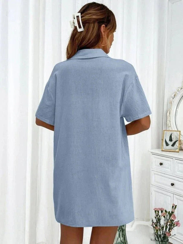 Relaxed Women Casual Two-Piece Linen Short Set - Linen Short Set - LeStyleParfait