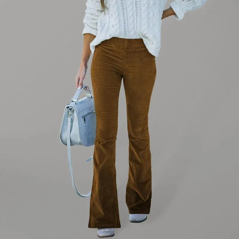 Loose Corduroy Flared Women Pants - Women Pants - LeStyleParfait