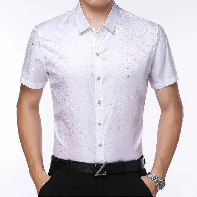 Reynolds Striped Silk Shirt For Men - Silk Shirt - LeStyleParfait