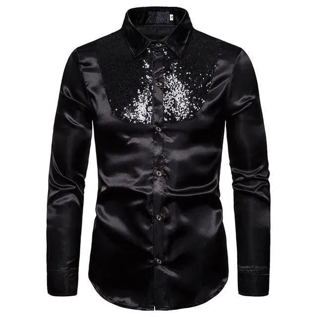 Reznor Sequins Silk Shirts For Men - Silk Shirt - LeStyleParfait