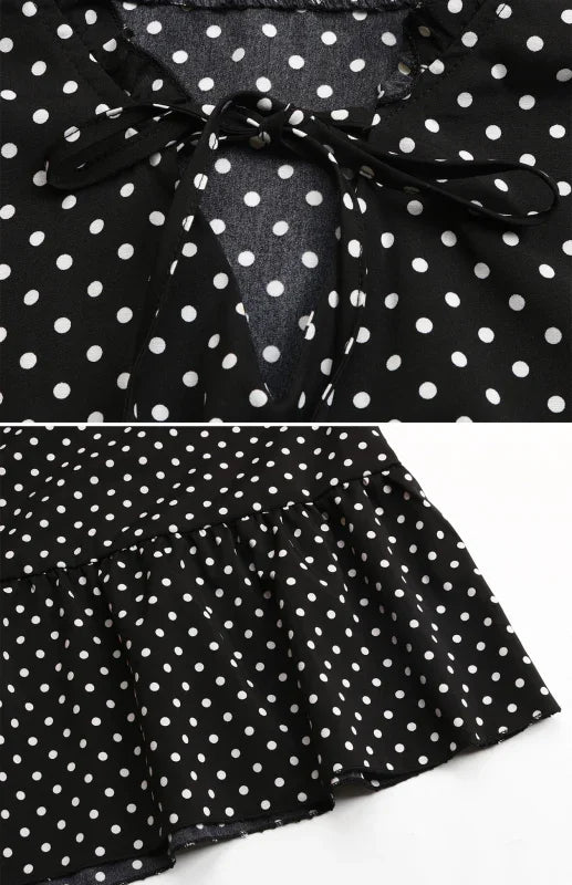 A-line,A-line dress,back zip,back zip dress,casual,casual dress,chiffon,chiffon dress,high-neck,high-neck dress,ladies Wrinkle resistant,long sleeve,long sleeve dress,midi,midi dress,midi hemline dress,polka dot,polka dot dress,Quick drying midi dress,regular,regular fit dress,ruffled,ruffled dress,ruffles,spring,spring dress-LeStyleParfait