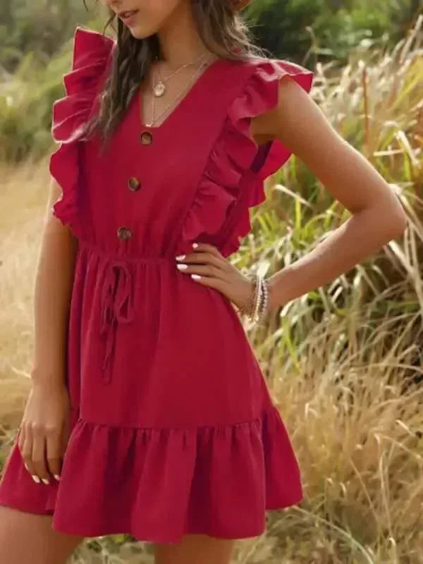 Romantic Cotton Tiered Mini Dress