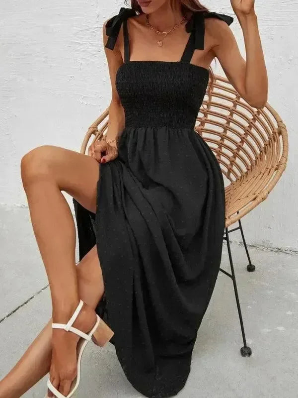 Romantic Green Floral Cotton Midi Dress