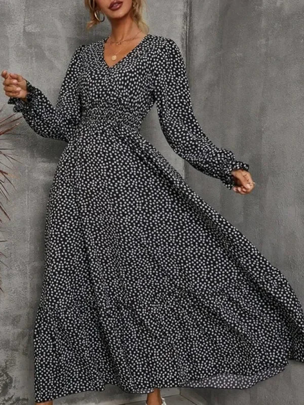 Romantic Red Polka Dot Maxi Dress