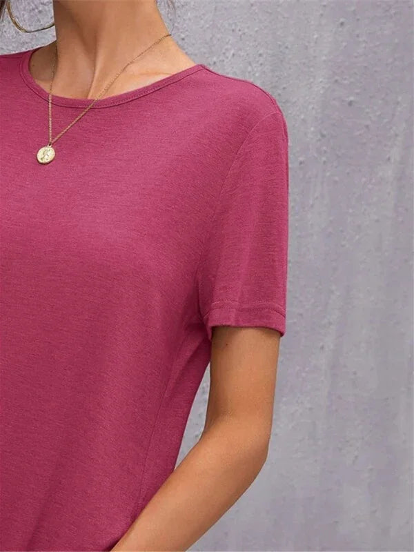 Women Elegant Solid Pink Midi Dress - Solid Midi Dress - LeStyleParfait