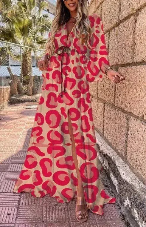 Romantic Yellow Floral Chiffon Maxi Dress