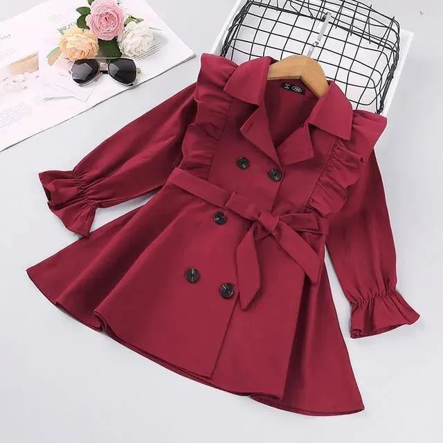 Ruffled Trench Coats For Girls - Trench Coat - LeStyleParfait