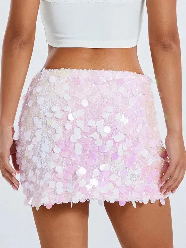 Sequined Party Mini Skirt - Party Mini Skirt - LeStyleParfait