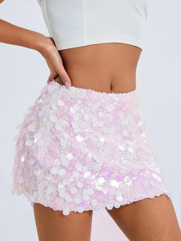 Sequined Party Mini Skirt - Party Mini Skirt - LeStyleParfait