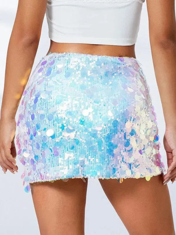 Sequined Party Mini Skirt - Party Mini Skirt - LeStyleParfait