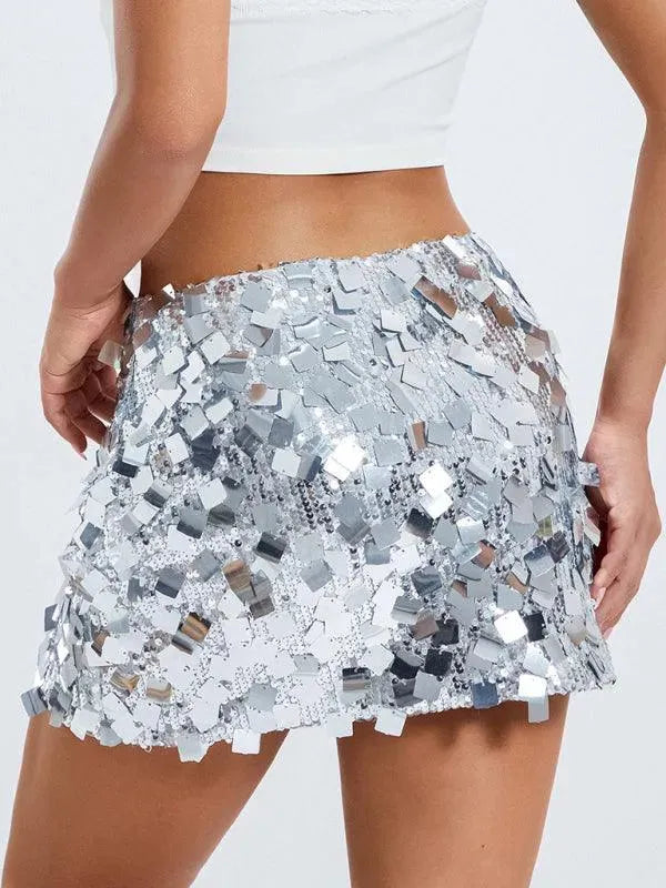 Sequined Party Mini Skirt - Party Mini Skirt - LeStyleParfait