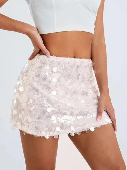 Sequined Party Mini Skirt - Party Mini Skirt - LeStyleParfait