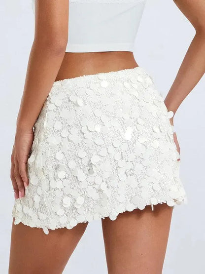 Sequined Party Mini Skirt - Party Mini Skirt - LeStyleParfait