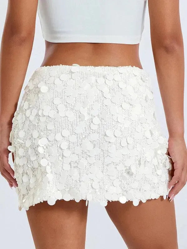 Sequined Party Mini Skirt - Party Mini Skirt - LeStyleParfait