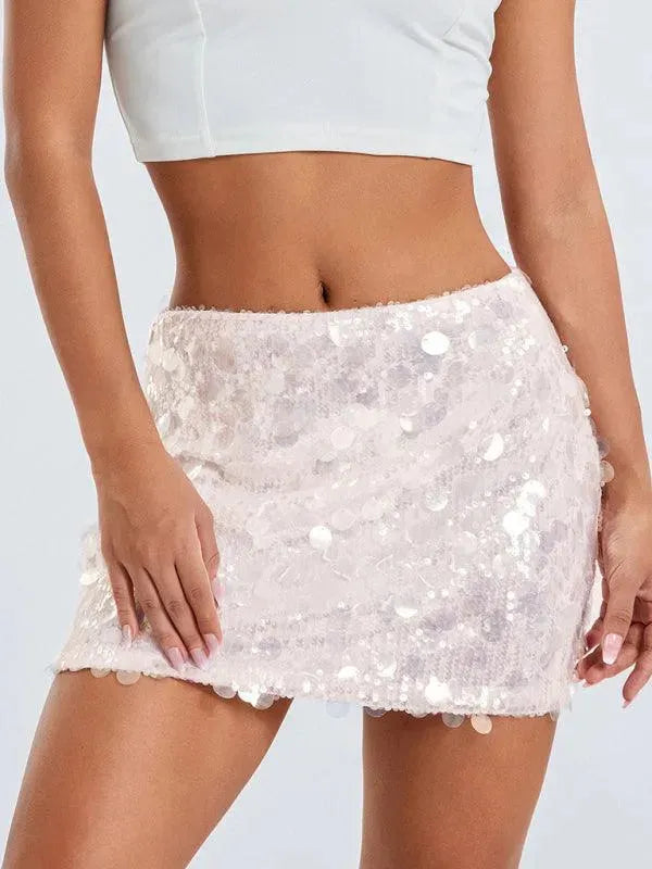 Sequined Party Mini Skirt - Party Mini Skirt - LeStyleParfait