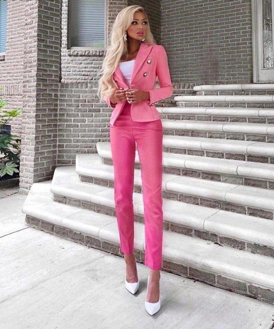 Hot Pink Pants Suit -  UK