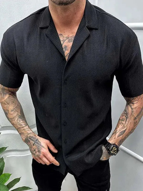 Short-Sleeved Casual Men Shirt - Casual Shirt - LeStyleParfait