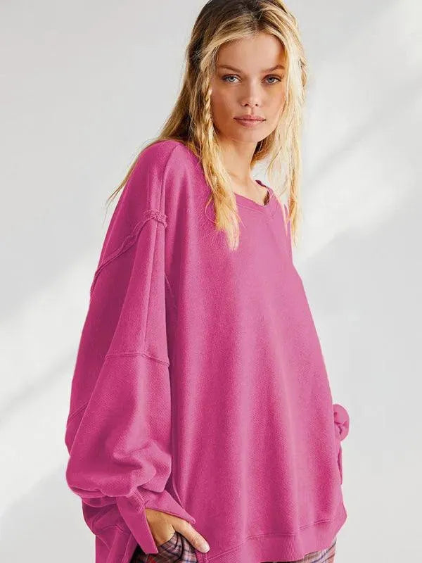 Side Slits Women Sweatshirt - Women Sweatshirt - LeStyleParfait