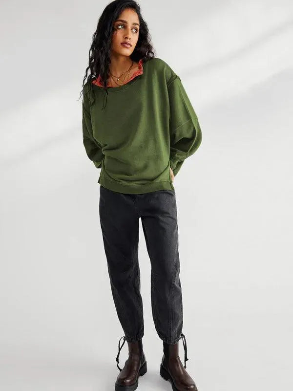 Side Slits Women Sweatshirt - Women Sweatshirt - LeStyleParfait