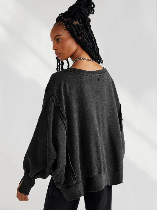 Side Slits Women Sweatshirt - Women Sweatshirt - LeStyleParfait