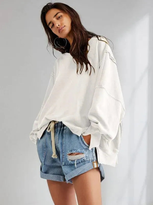 Side Slits Women Sweatshirt - Women Sweatshirt - LeStyleParfait