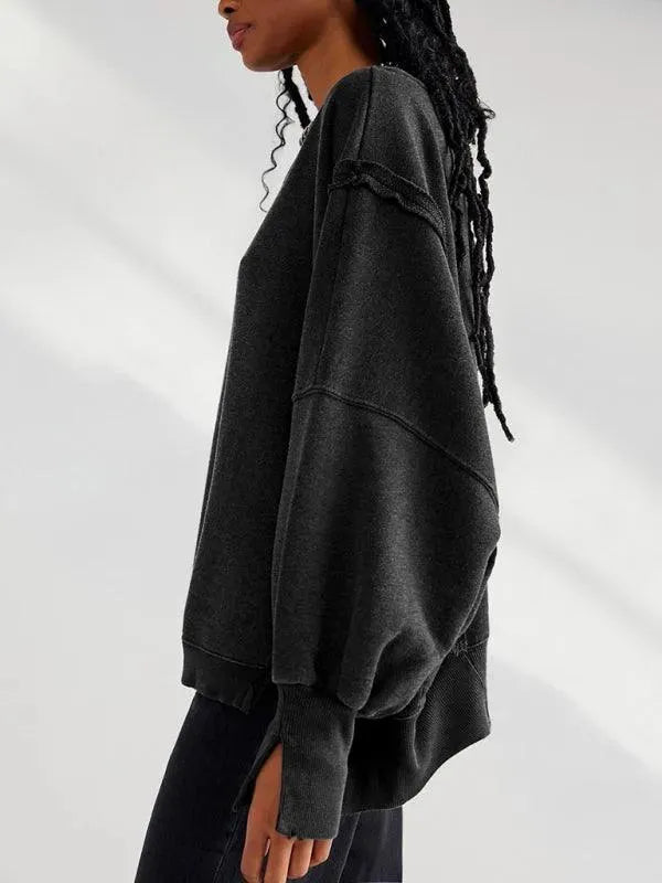 Side Slits Women Sweatshirt - Women Sweatshirt - LeStyleParfait