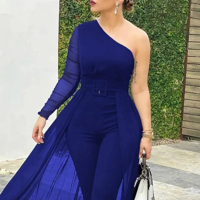 Sleek One Shoulder Jumpsuit For Women - Jumpsuit - LeStyleParfait