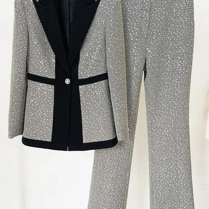 Sleek Women Pant Suit, Sequin - Pantsuit - LeStyleParfait