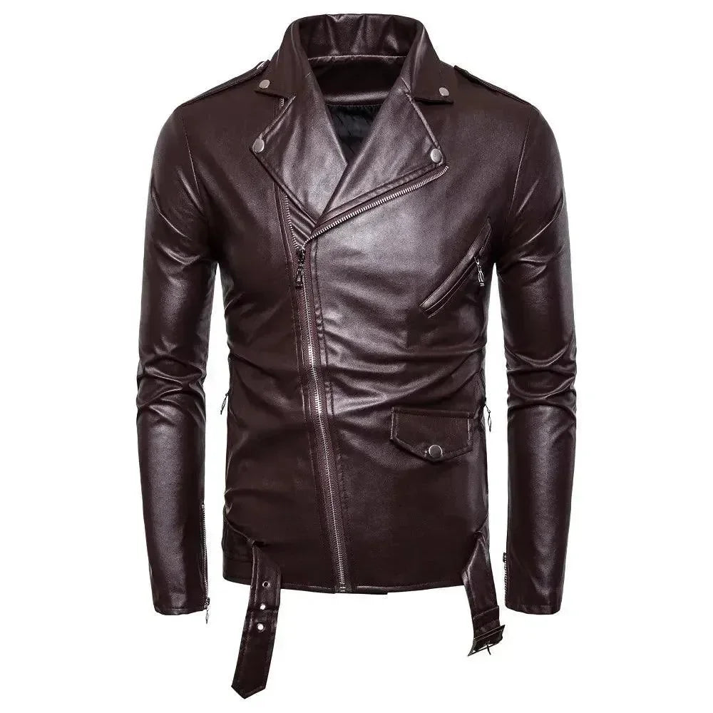 Slim Fit Biker Men's Leather Jacket - Leather Jacket - LeStyleParfait