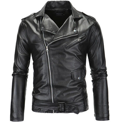 Slim Fit Biker Men's Leather Jacket-Leather Jacket-LeStyleParfait