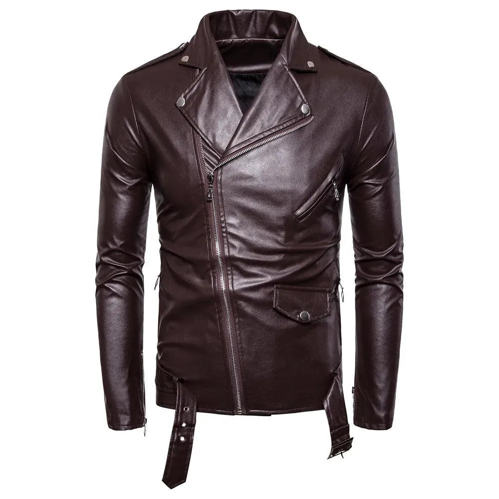 Slim Fit Biker Men's Leather Jacket-Leather Jacket-LeStyleParfait