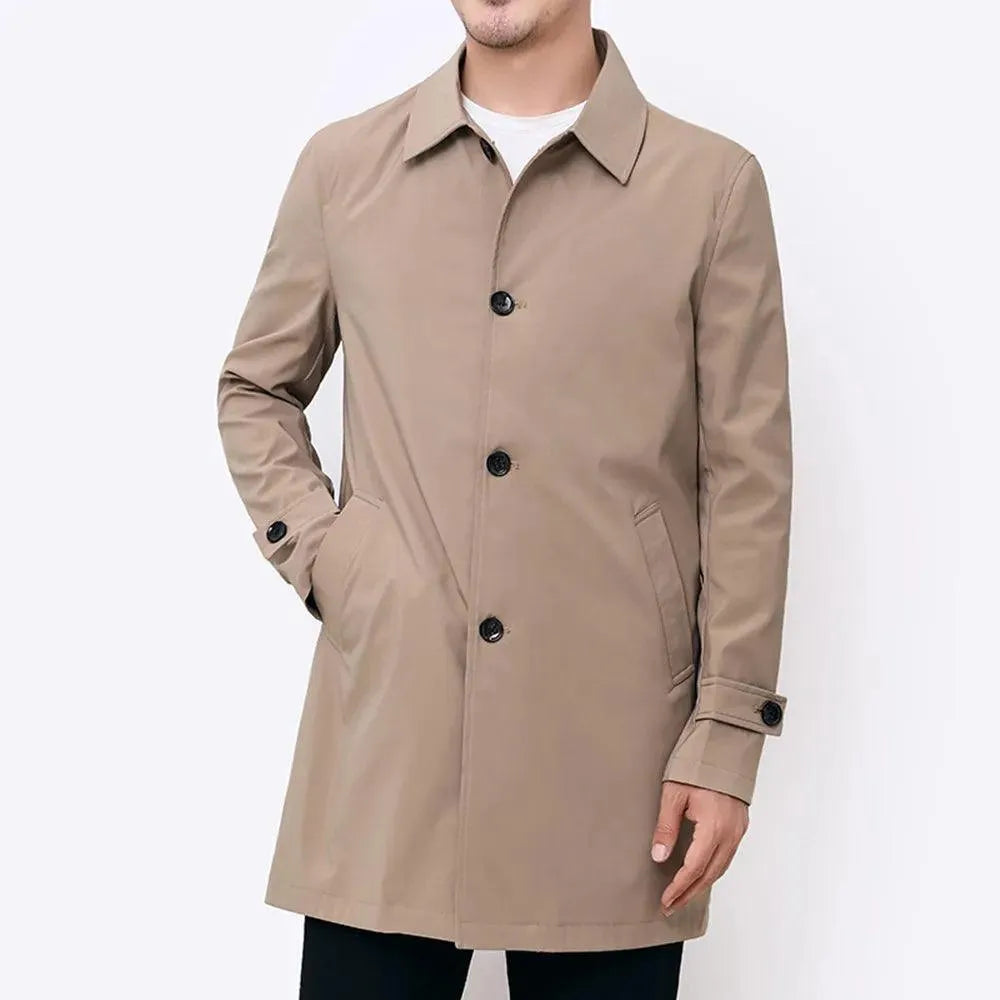 Slim Fit Single-Breasted Men Trench Coat-Trench Coat-LeStyleParfait