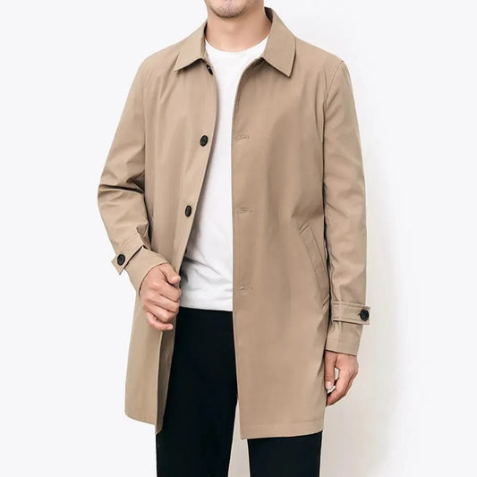 Slim Fit Single-Breasted Men Trench Coat-Trench Coat-LeStyleParfait