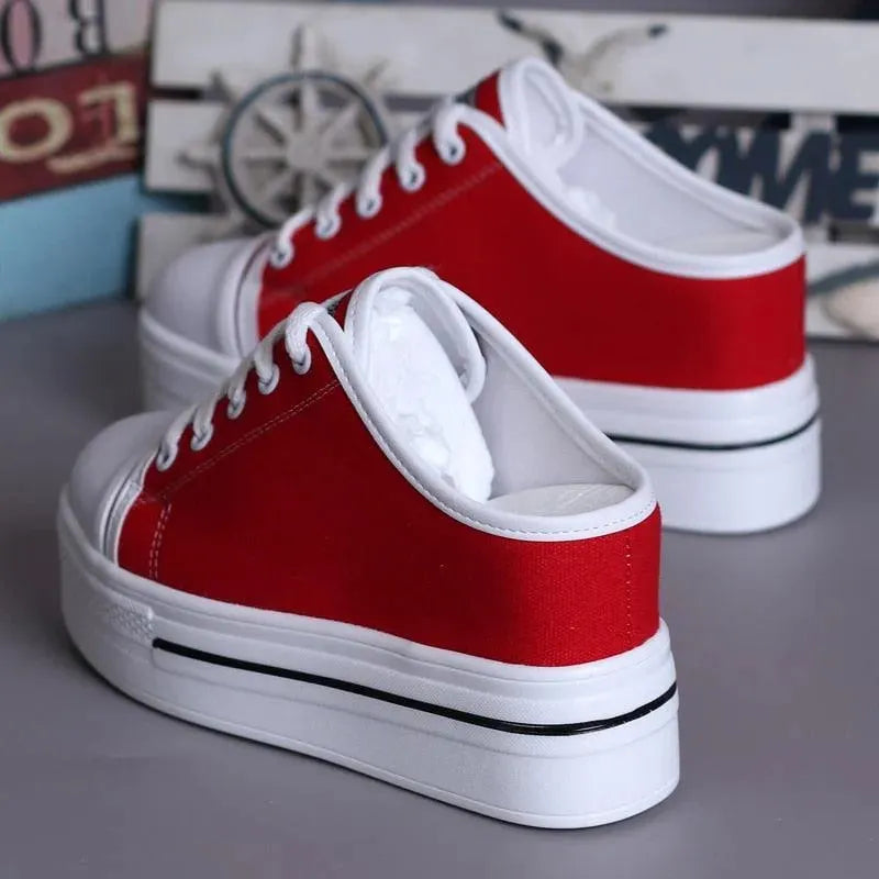 Slip-On Canvas Wedge Sandals - Wedge Shoes - LeStyleParfait