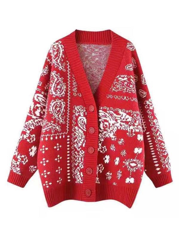 Snowflake Jacquard Cardigan Sweater - Cardigan Sweater - LeStyleParfait