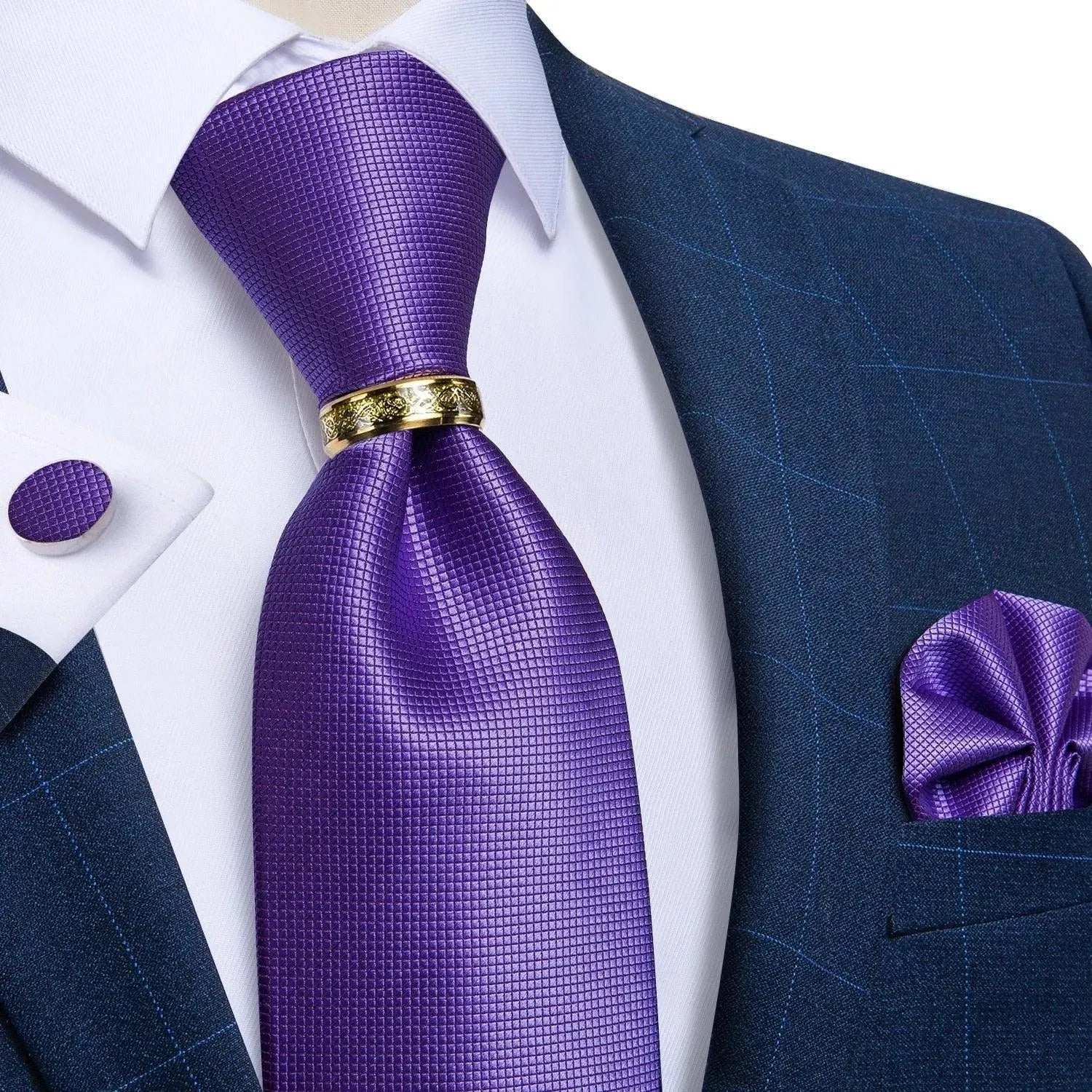 Solid Block Silk Necktie Set - Necktie - LeStyleParfait