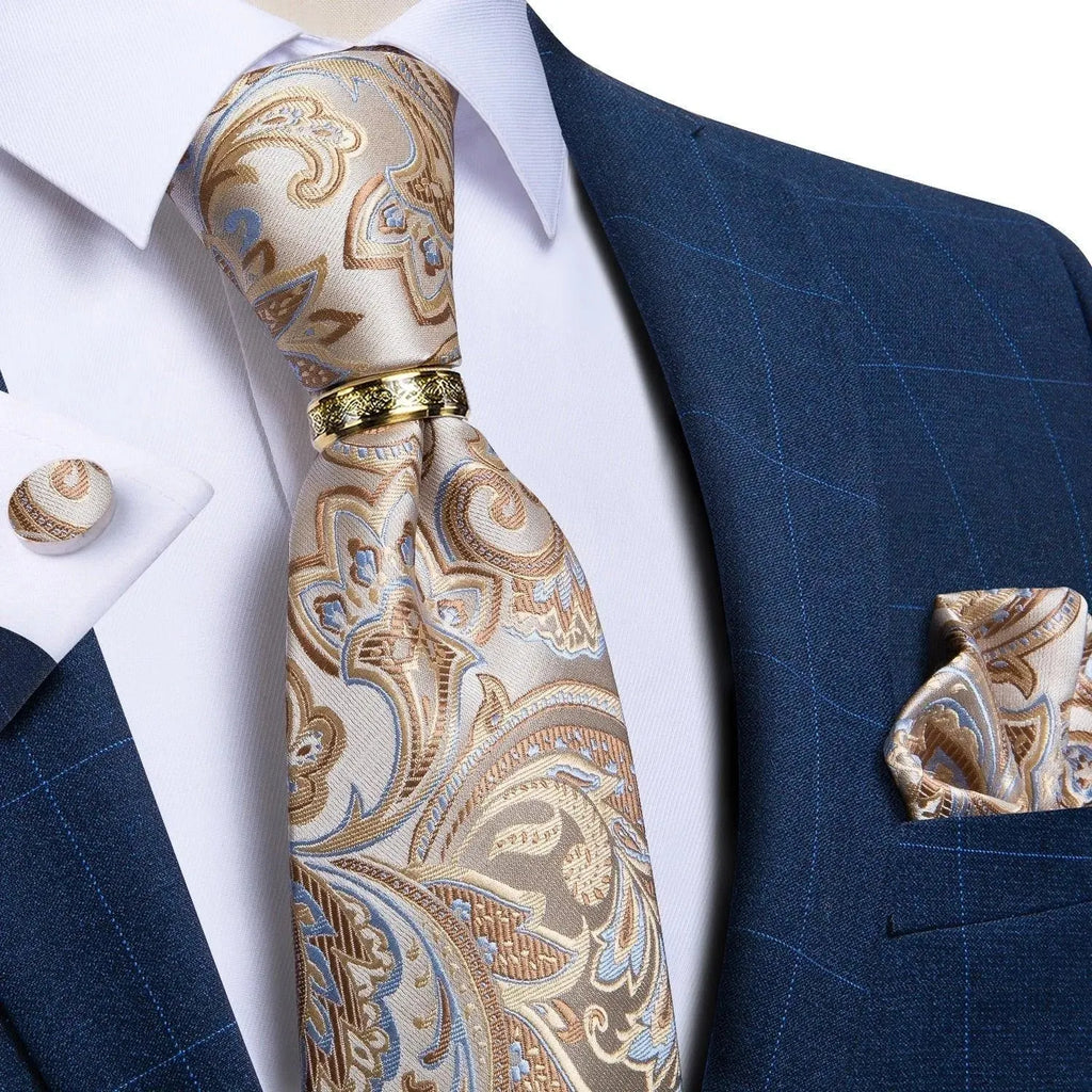 Solid Block Silk Necktie Set - Necktie - LeStyleParfait