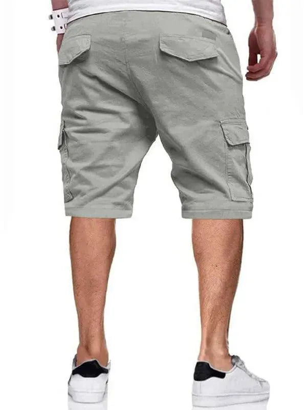 Solid Drawstring Men Cargo Shorts - Shorts - LeStyleParfait