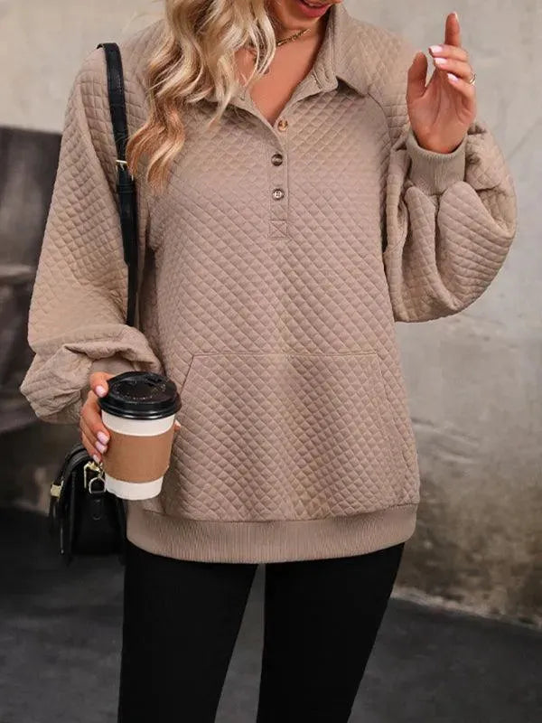 Solid Front Pocket Women Sweatshirt - Women Sweatshirt - LeStyleParfait