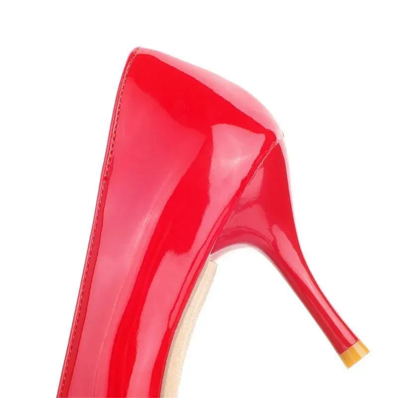 Solid Patent Leather Heeled Pumps Shoes - Pumps Shoes - LeStyleParfait