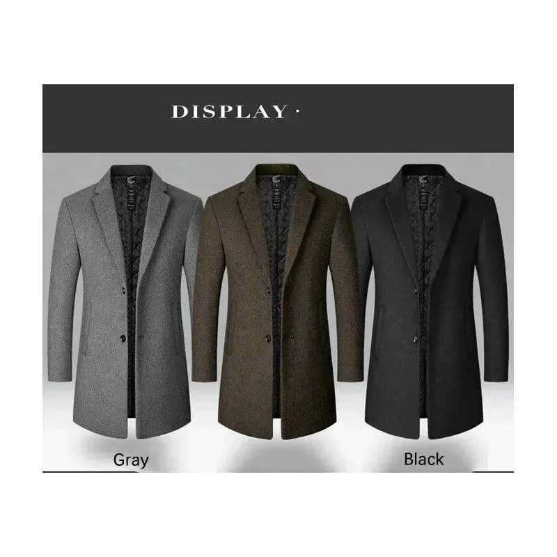 Solid Woolen Men's Coat - Coat - LeStyleParfait